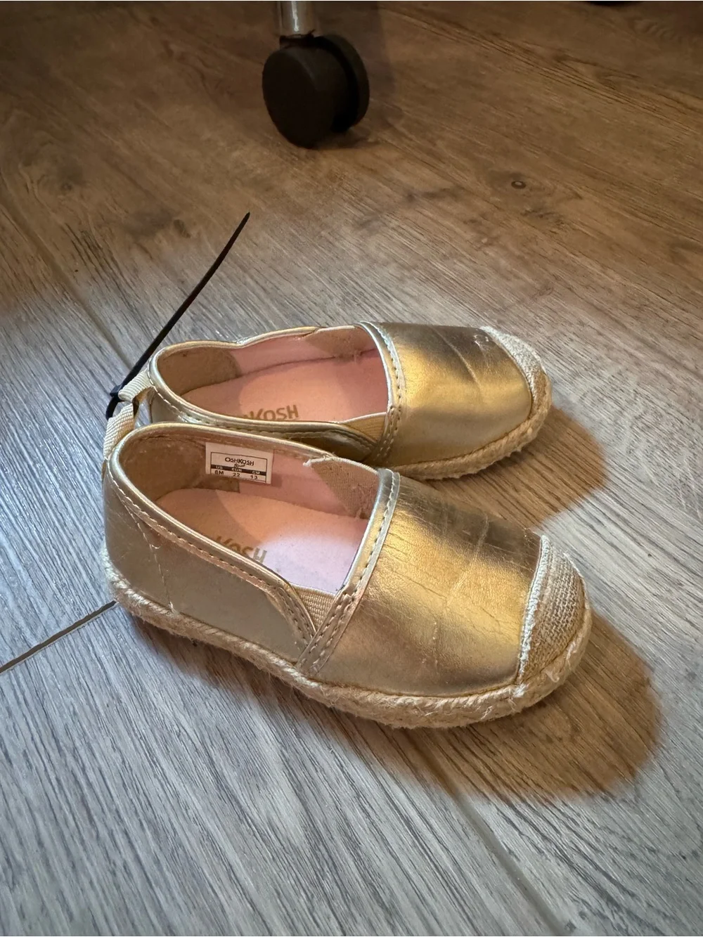 OshKosh B'gosh Gold Metallic Toddler Slip-On Espadrille Shoes
